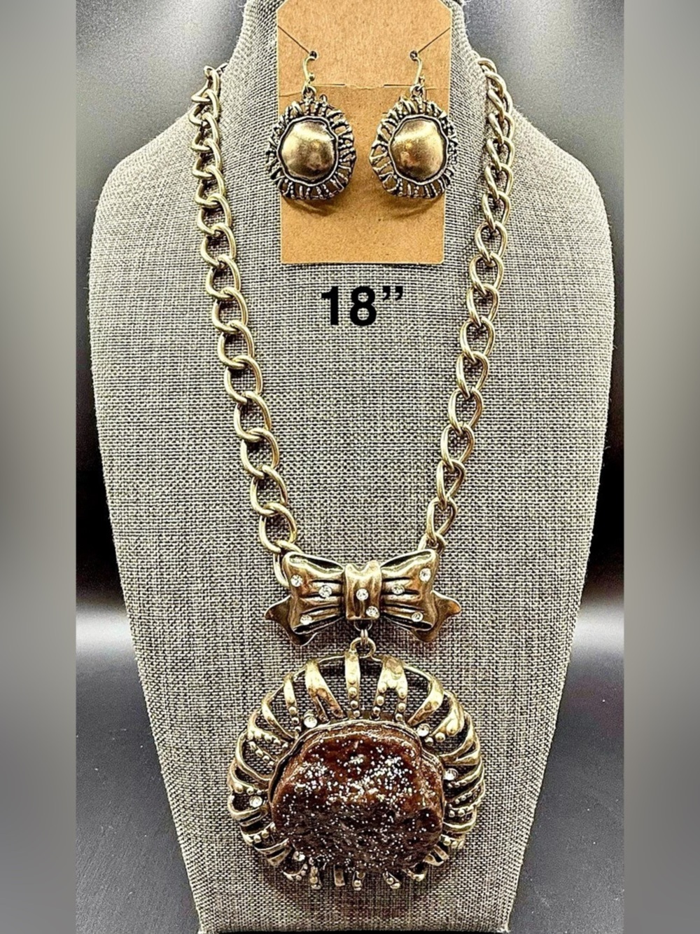 Gold & Brown Statement Jewelry Set